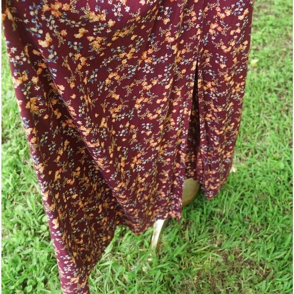 Old Navy Burgundy Floral Long Midi Sundress - Picture 5 of 7